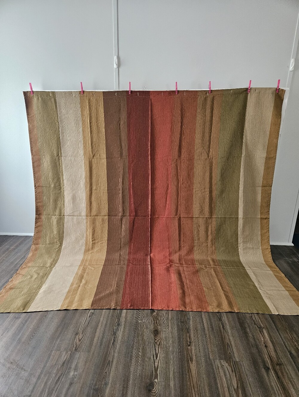 Threshold 72" x 72" Block Striped Earth Tones Polyester Fabric Shower Curtain